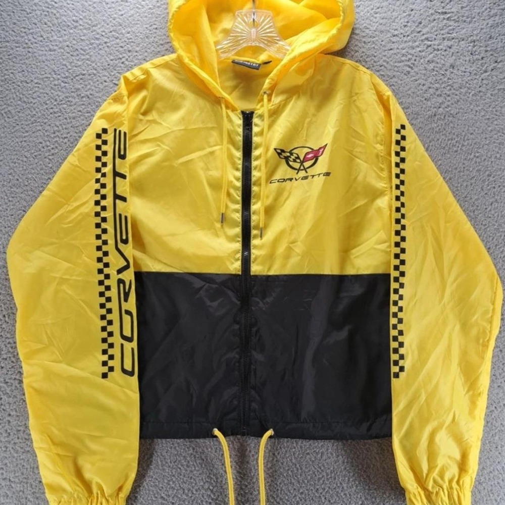 Yellow and black Corvette Racing windbreaker jacket